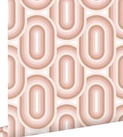 ESTAhome papier peint ornements au style rétro rose clair - 50 x 900 cm - 130982