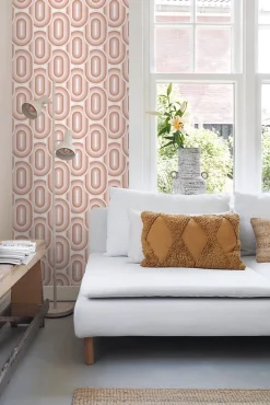 ESTAhome papier peint ornements au style rétro rose clair - 50 x 900 cm - 130982