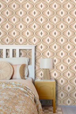 ESTAhome papier peint ornements au style rétro beige et marron - 50 x 900 cm - 130985