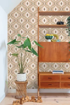 ESTAhome papier peint ornements au style rétro beige et marron - 50 x 900 cm - 130985