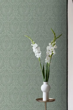 ESTAhome papier peint ornement vert grisé - 50 x 900 cm - 139633