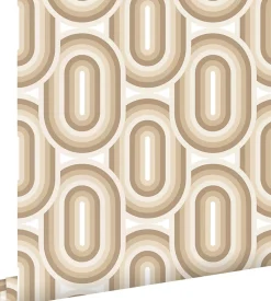 ESTAhome papier peint ornements au style rétro beige et marron - 50 x 900 cm - 130981