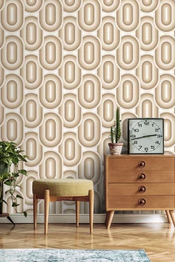 ESTAhome papier peint ornements au style rétro beige et marron - 50 x 900 cm - 130981