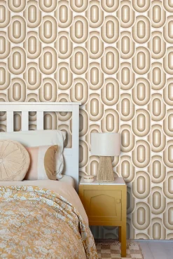 ESTAhome papier peint ornements au style rétro beige et marron - 50 x 900 cm - 130981