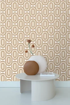 ESTAhome papier peint ornements au style rétro beige et marron - 50 x 900 cm - 130981