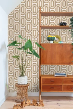 ESTAhome papier peint ornements au style rétro beige et marron - 50 x 900 cm - 130981