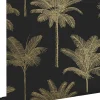 ESTAhome papier peint palmiers noir et or - 53 cm x 10.05 m - 139322