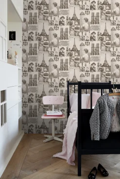 ESTAhome papier peint Paris brun sépia - 53 cm x 10.05 m - 138148
