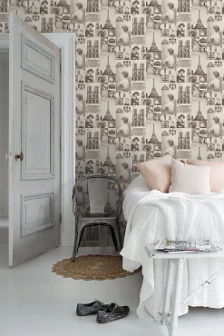 ESTAhome papier peint Paris brun sépia - 53 cm x 10.05 m - 138148