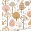 ESTAhome papier peint paysage boisé rose, marron et blanc - 50 x 900 cm - 139799