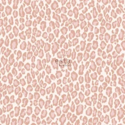 ESTAhome papier peint peau de léopard rose pêche - 53 cm x 10.05 m - 128821