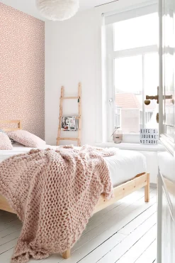 ESTAhome papier peint peau de léopard rose pêche - 53 cm x 10.05 m - 128821