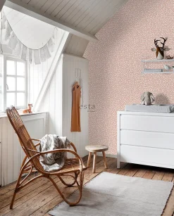 ESTAhome papier peint peau de léopard rose pêche - 53 cm x 10.05 m - 128821