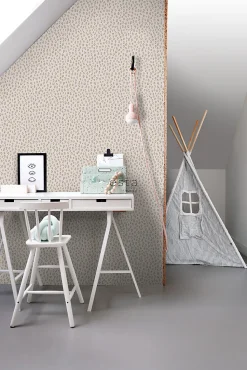 ESTAhome papier peint peau de léopard rose clair et or - 53 cm x 10.05 m - 139273