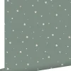 ESTAhome papier peint petites étoiles vert grisé - 53 cm x 10.05 m - 139689