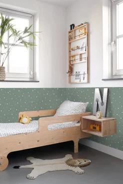 ESTAhome papier peint petites étoiles vert grisé - 53 cm x 10.05 m - 139689