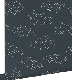 ESTAhome papier peint petits nuages blue foncé grisé - 50 x 900 cm - 139980