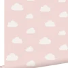 ESTAhome papier peint petits nuages rose clair - 53 cm x 10.05 m - 139562