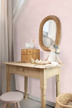 ESTAhome papier peint petits nuages rose clair - 50 x 900 cm - 139516