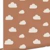 ESTAhome papier peint petits nuages terracotta et blanc - 53 cm x 10.05 m - 139398
