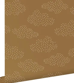 ESTAhome papier peint petits nuages jaune ocre et beige - 50 x 900 cm - 139978