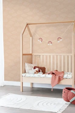 ESTAhome papier peint petits nuages terracotta claire - 50 x 900 cm - 139518