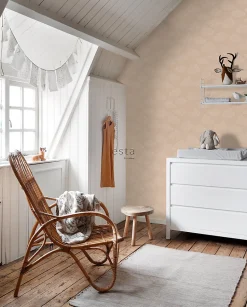 ESTAhome papier peint petits nuages terracotta claire - 50 x 900 cm - 139518