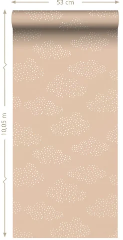 ESTAhome papier peint petits nuages terracotta claire - 50 x 900 cm - 139518