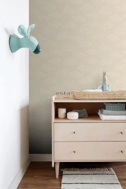 ESTAhome papier peint petits nuages beige - 53 cm x 10.05 m - 139515
