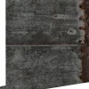 ESTAhome papier peint plaques métalliques noir et brun rouille - 53 cm x 10.05 m - 138222