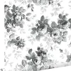 ESTAhome papier peint roses noir et blanc - 53 cm x 10.05 m - 138112