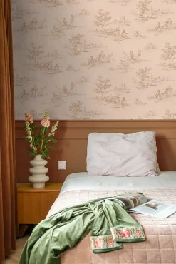 ESTAhome papier peint toile de jouy rose clair - 50 x 900 cm - 139812