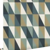 ESTAhome papier peint triangles graphiques or, vert et bleu - 53 cm x 10.05 m - 139197