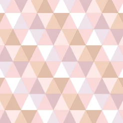 ESTAhome papier peint triangles lilas violet, rose clair et terracotta - 50 x 900 cm - 139475