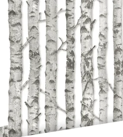 ESTAhome papier peint troncs de bouleau gris chaud clair - 53 cm x 10.05 m - 138889