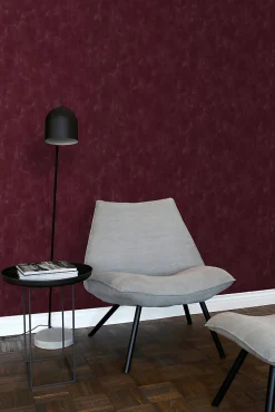 ESTAhome papier peint uni à effet pictural rouge bordeaux - 53 cm x 10.05 m - 148724
