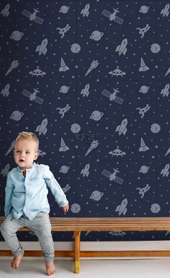 ESTAhome papier peint Univers bleu foncé - 50 x 900 cm - 139463