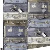 ESTAhome papier peint valises vintage bleu et marron - 53 cm x 10.05 m - 138215