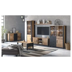 Etagère design 150cm collection DARWIN. Effet épicéa.