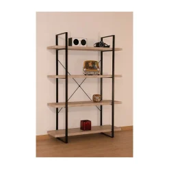Etagère industrielle SHELVES 4 niveaux Bois et métal Design loft tendance