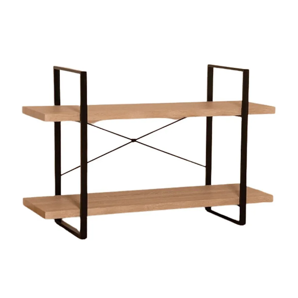 Etagère industrielle SHELVES 2 niveaux Bois et métal Design loft tendance