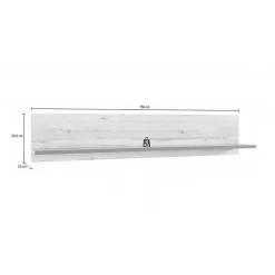 Etagère murale 150 cm décor bois clair et gris - MARBELLA