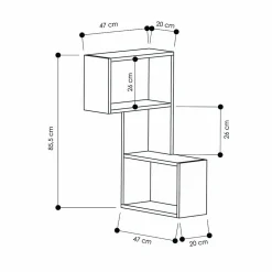 Etagère murale 3 niveaux H.85 cm