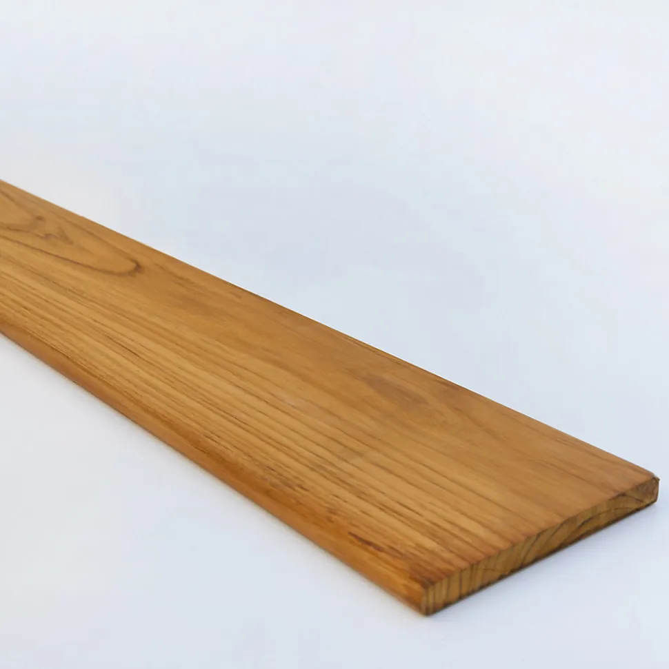 Etagère Murale en Bois Teck Huilé Rectangle - Fixation Inclus - 18x180x1200mm - Etagère de Bureau, Cuisine, Salle de bain, Salon