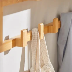 Etagère Porte-Manteau Mural avec étagère et 6 Crochets, FHK06-N, SoBuy
