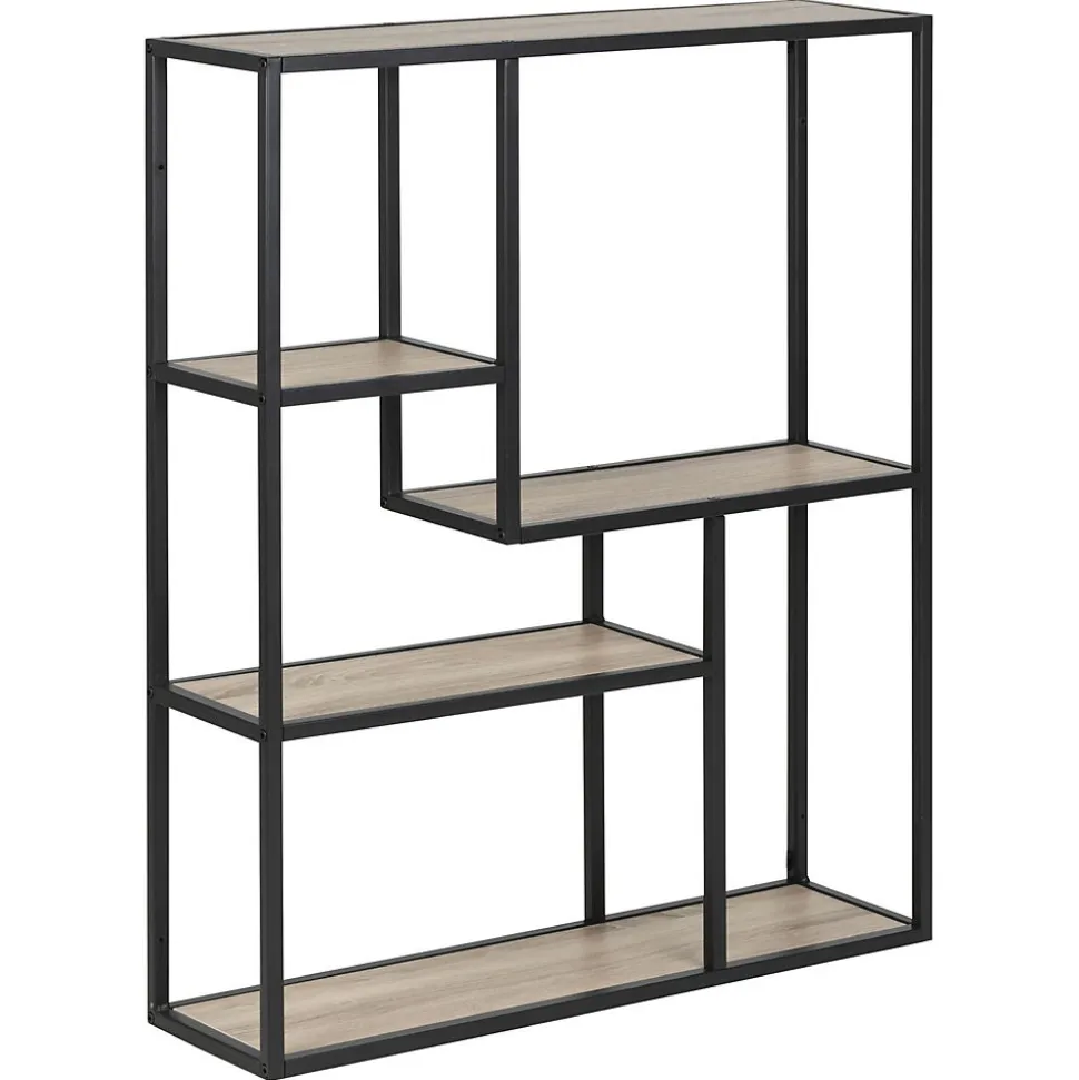 Etagère sur 3 niveaux asymétriques en MDF et métal