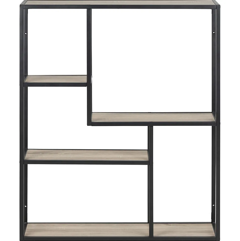 Etagère sur 3 niveaux asymétriques en MDF et métal