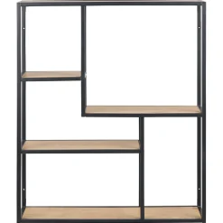 Etagère sur 3 niveaux asymétriques en MDF et métal