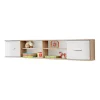 Etagère suspendue DENVER Chene et blanc 2 portes et 4 niches Rangement mural design