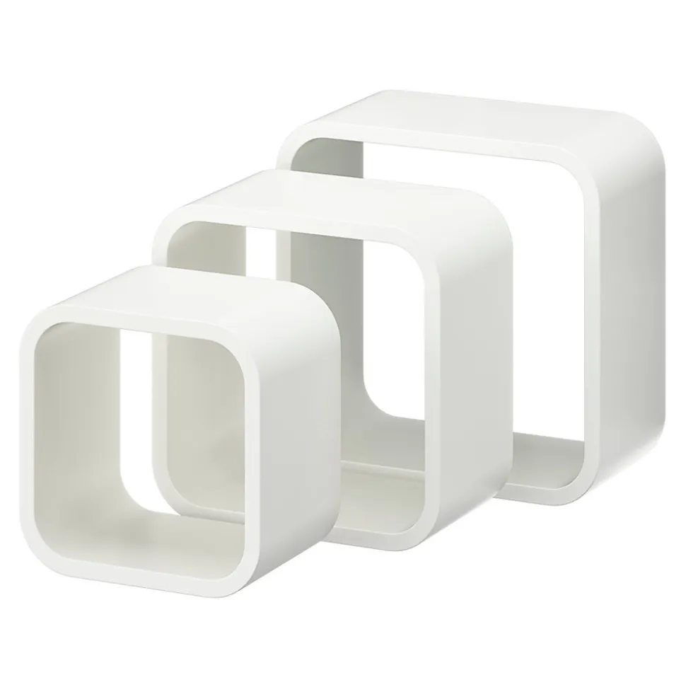 Etagères murales cubes modulables Cusko Form, blanc, 3 pièces